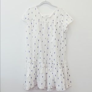 Flowy cotton tunic with tie and tassels